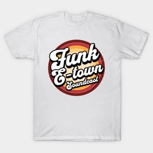 FUNK E-TOWN SOUNDCAST  - Staged Gradient Logo (Brown/tan) T-Shirt